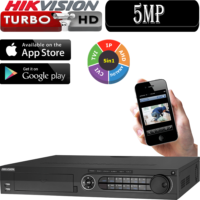 מערכת הקלטה Hikvision ל 24 מצלמות אבטחה + 8IP רזולוציה 2MP דיסק 1TB